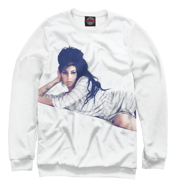 Свитшот для девочек с изображением Amy Winehouse цвета Белый