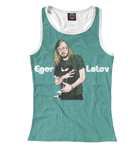 Женская майка-борцовка с изображением Егор Летов цвета Белый