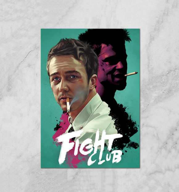 Плакат с изображением Бойцовский Клуб цвета Белый