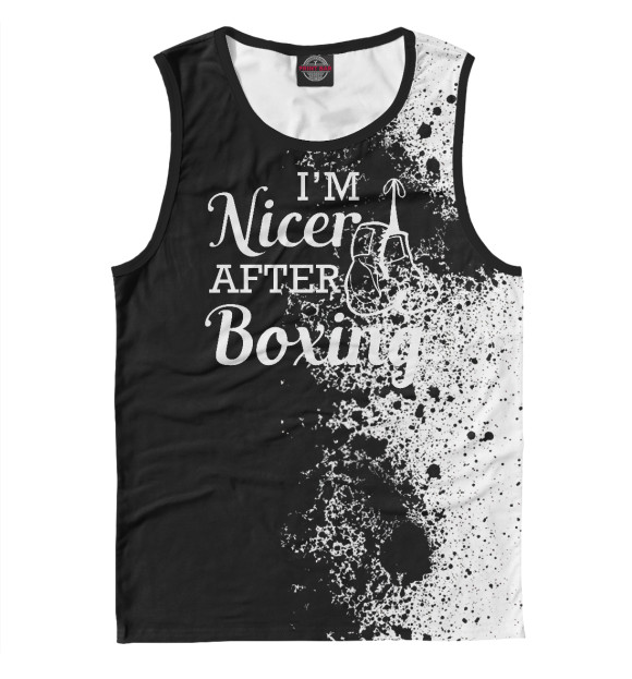 Майка для мальчика с изображением Boxer - I'm Nicer after box цвета Белый