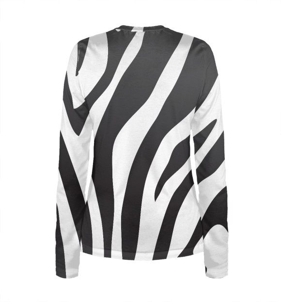 Женский лонгслив с изображением Зебра цвета Белый