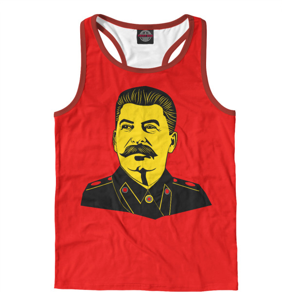 Мужская майка-борцовка с изображением Вождь СССР цвета Белый