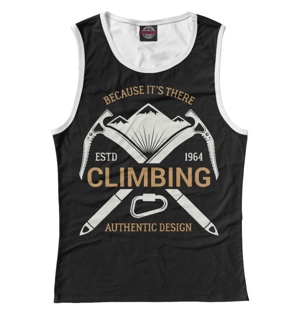 Женская майка с изображением Climbing цвета Белый