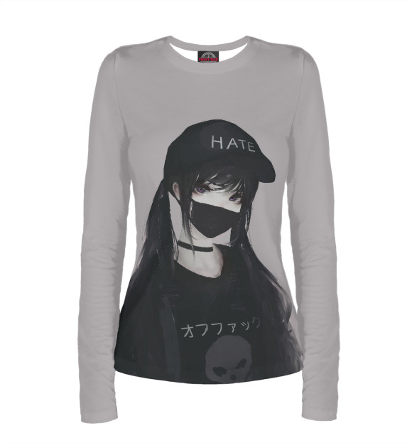 Женский лонгслив с изображением Ненависть цвета Белый