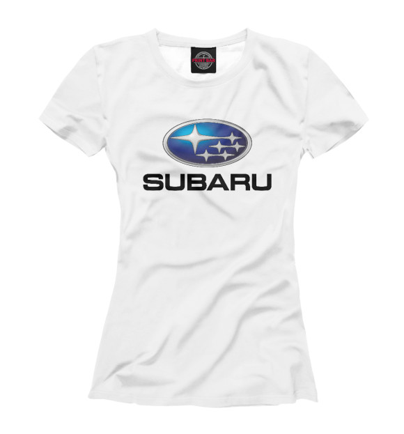 Футболка для девочек с изображением Subaru цвета Белый