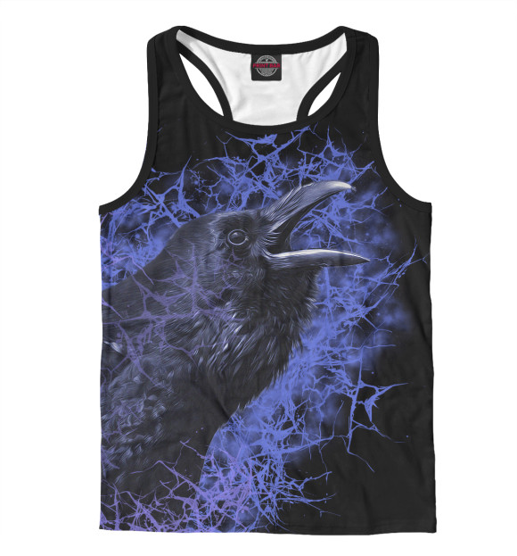 Мужская майка-борцовка с изображением Ворон цвета Белый