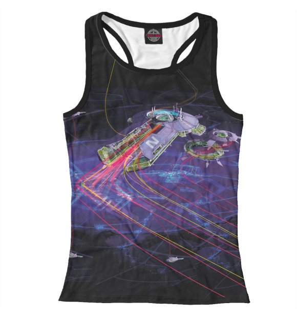 Женская майка-борцовка с изображением Homeworld Universe цвета Белый