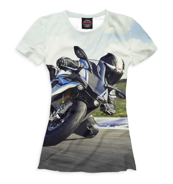 Футболка для девочек с изображением Мотоциклист цвета Белый