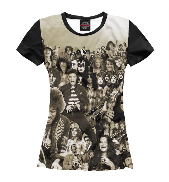 Женская футболка с изображением Rock n Roll цвета Белый