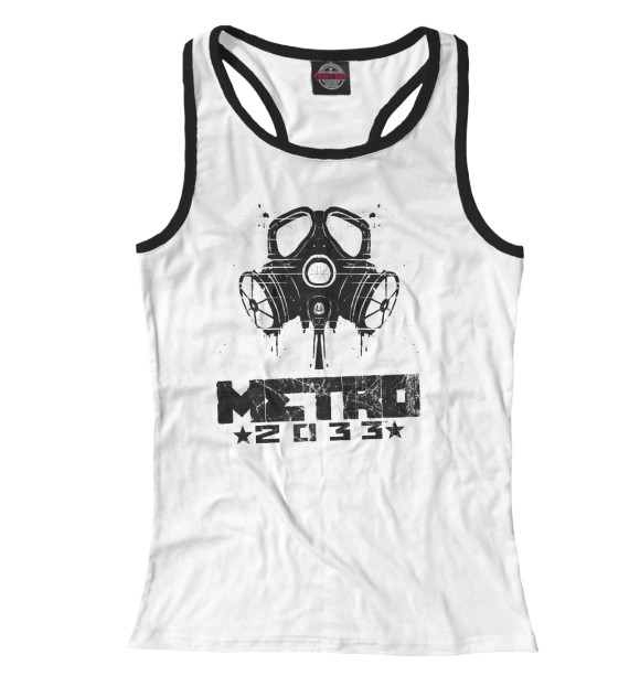 Женская майка-борцовка с изображением Metro 2033 black l цвета Белый