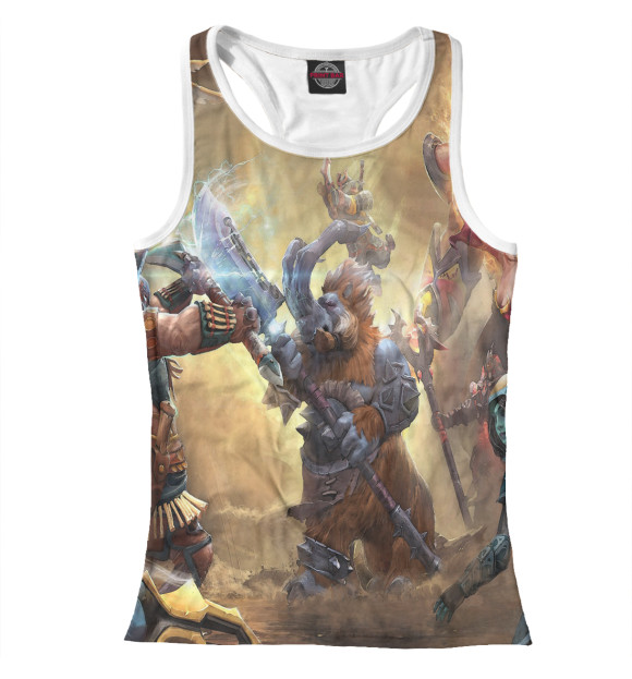 Женская майка-борцовка с изображением DOTA Heroes цвета Белый