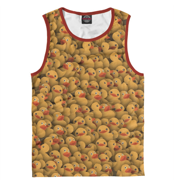Майка для мальчика с притом Уточки цвета Белый Майка для мальчика с изображением Уточки цвета Белый