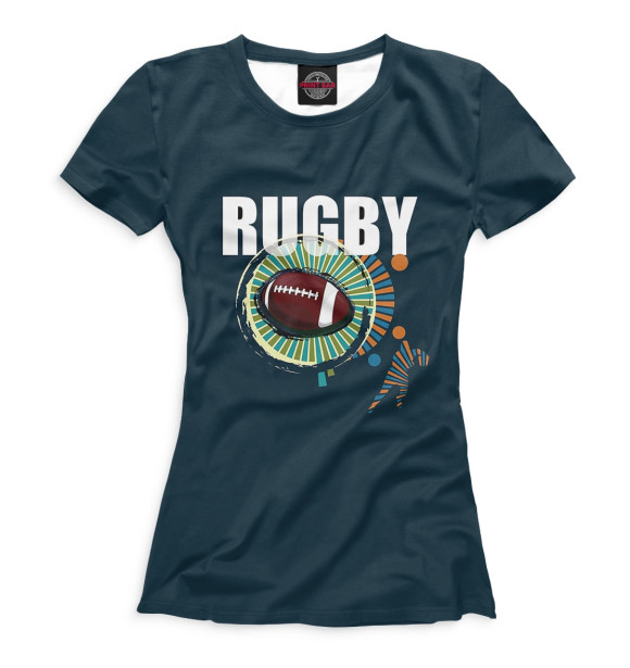 Женская футболка с изображением Rugby цвета Белый