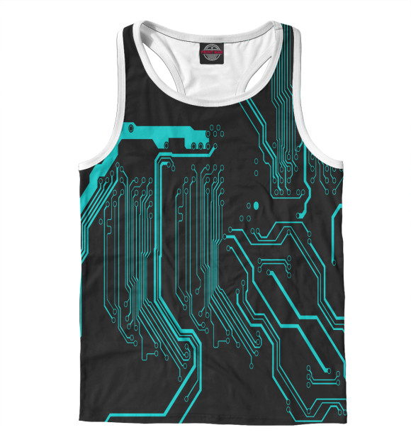 Мужская майка-борцовка с изображением Матрица цвета Белый