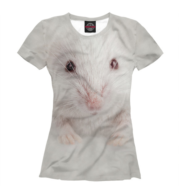 Женская футболка с изображением Крыса цвета Белый