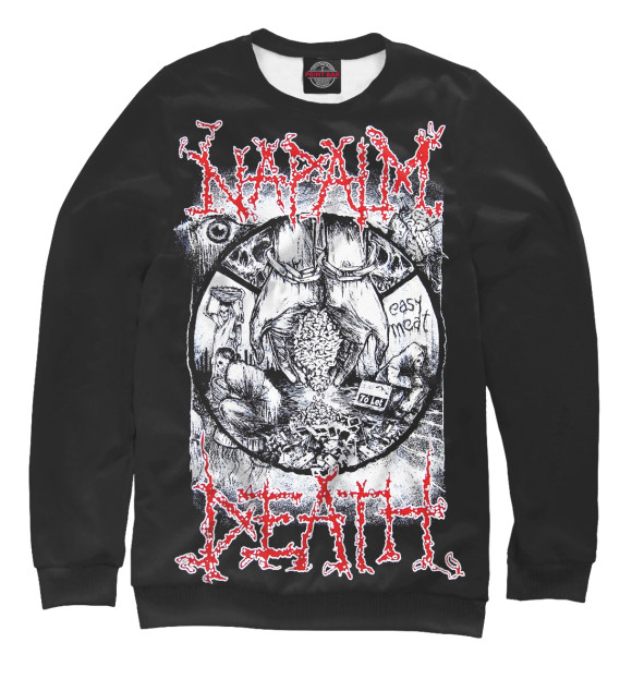 Свитшот для девочек с изображением Napalm Death цвета Белый