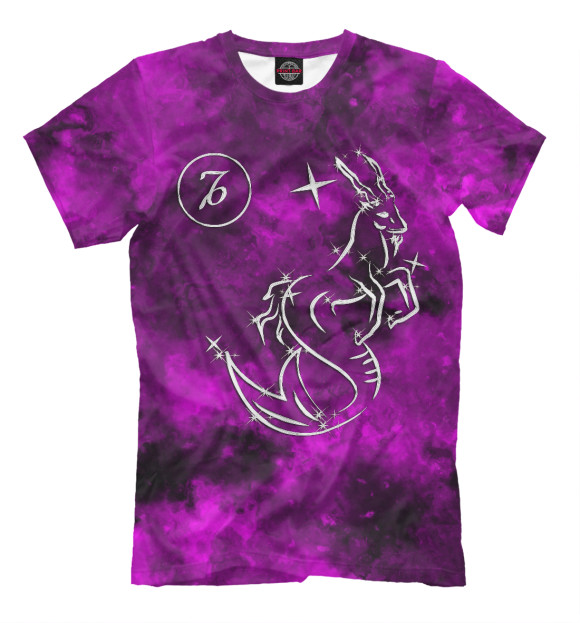 Мужская футболка с изображением Козерог цвета Фиолетовый
