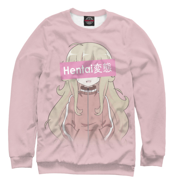 Мужской свитшот с изображением Hentai God цвета Белый