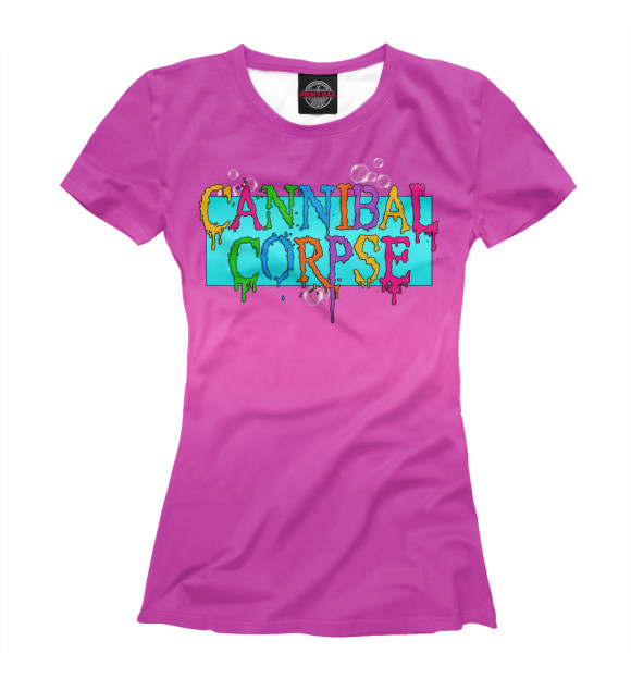 Женская футболка с изображением Cannibal Corpse цвета Белый