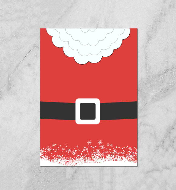 Плакат с изображением Дед мороз цвета Белый
