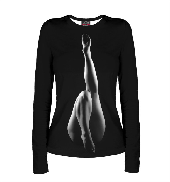 Женский лонгслив с притом Ножки цвета Белый Женский лонгслив с изображением Ножки цвета Белый