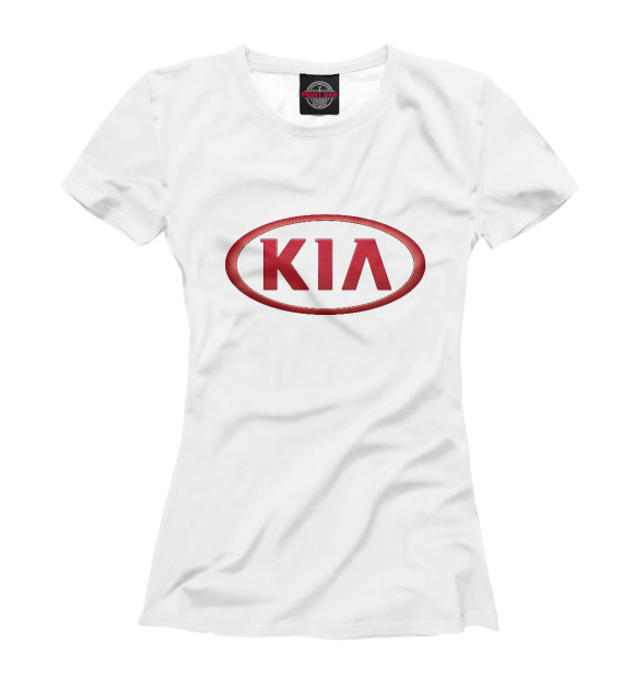 Футболка для девочек с изображением Kia цвета Белый