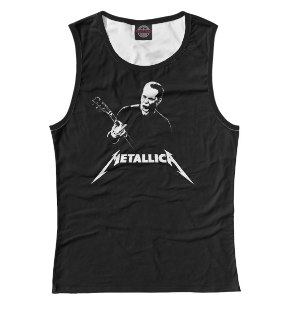Женская майка с изображением Metallica. James Hetfield цвета Белый