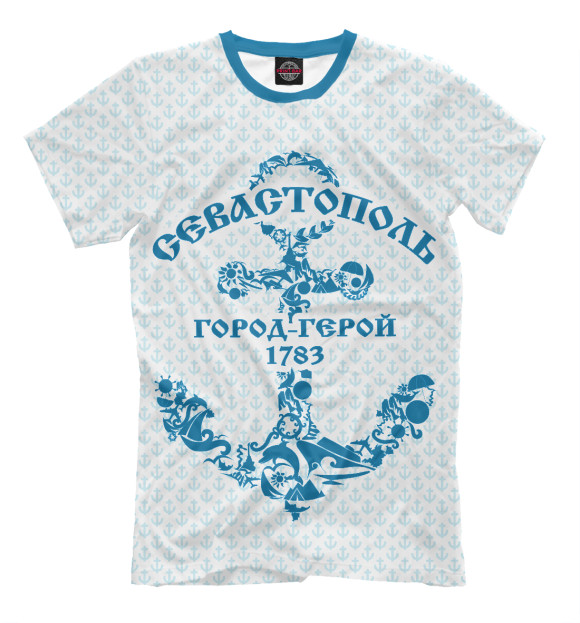 Мужская футболка с изображением Севастополь цвета Молочно-белый