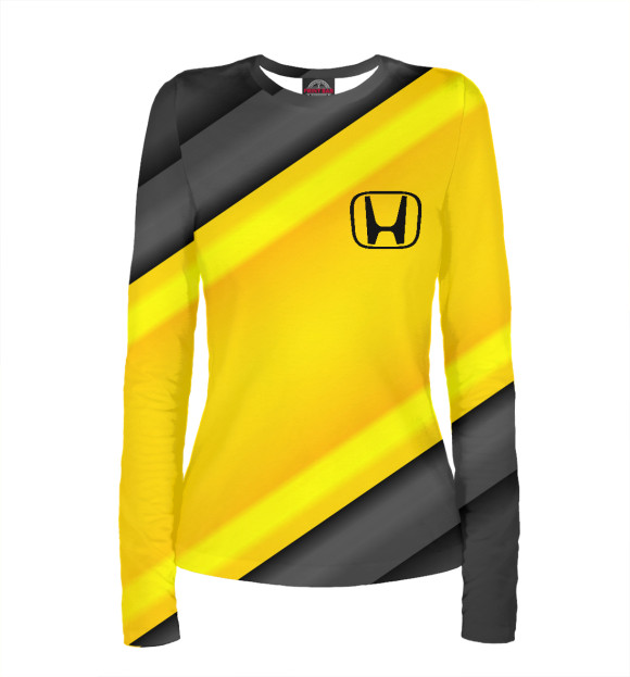 Женский лонгслив с изображением HONDA цвета Белый