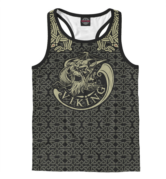 Мужская майка-борцовка с изображением Викинг цвета Белый