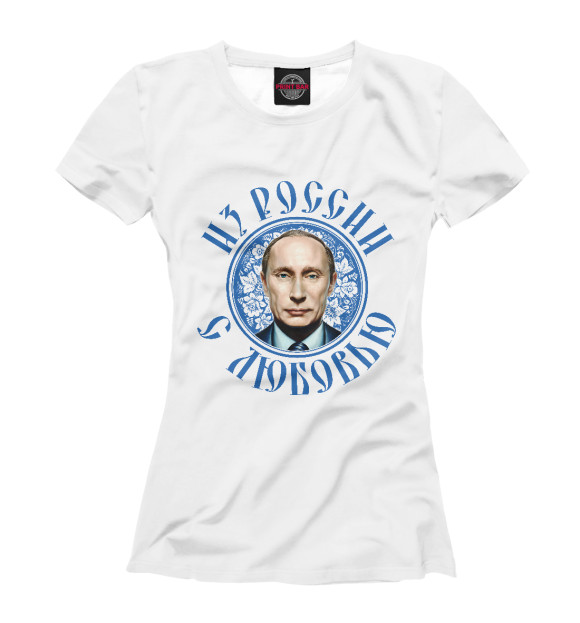 Футболка для девочек с изображением Путин цвета Белый