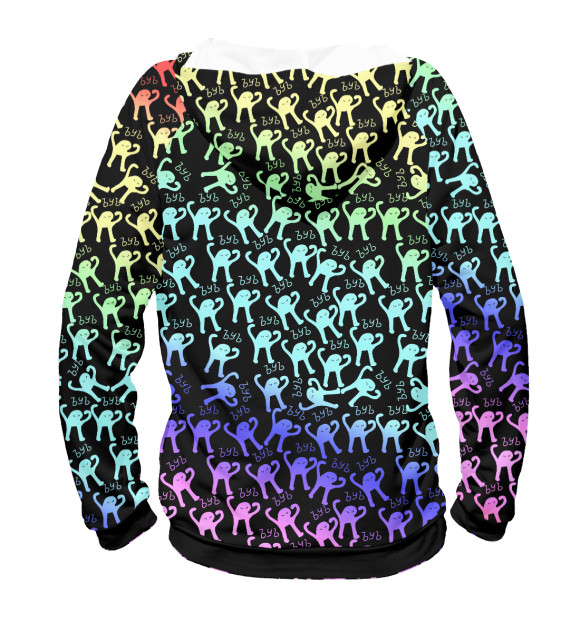Мужское худи с изображением ЪУЪ Color цвета Белый