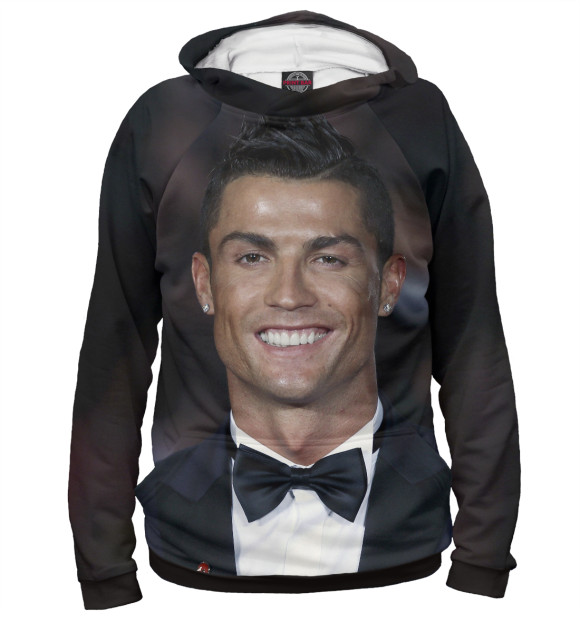 Женское худи с изображением Cristiano Ronaldo цвета Белый