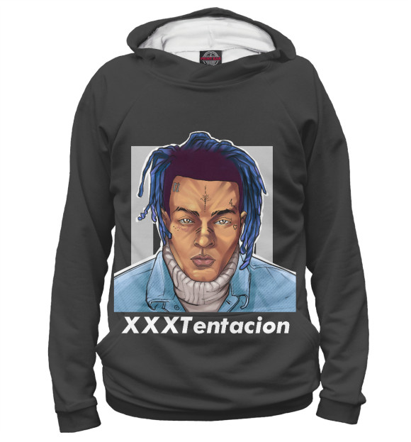 Мужское худи с изображением XXXTentacion цвета Белый