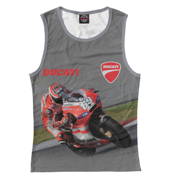 Майка для девочки с изображением Ducati цвета Белый