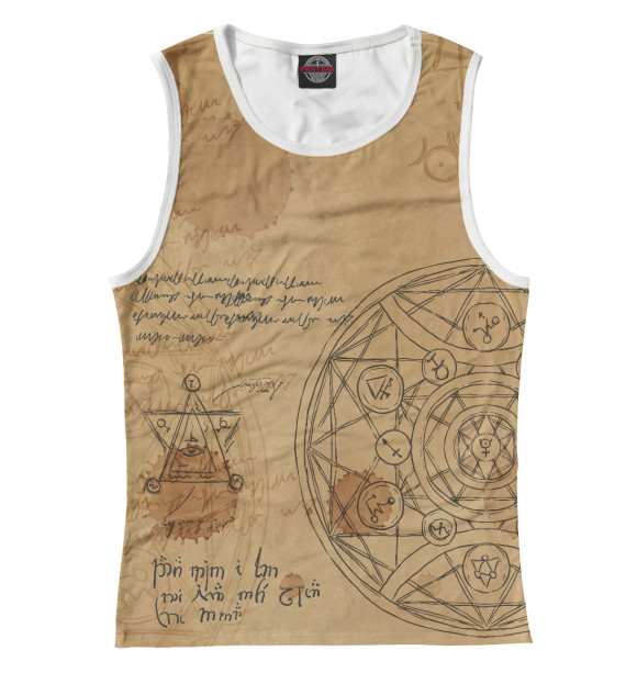 Женская майка с изображением Alchemy цвета Белый