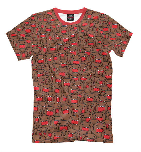 Мужская футболка с изображением Толпа домо-кунов цвета Светло-коричневый