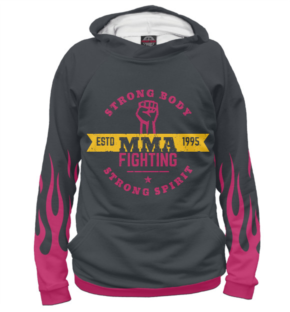 Мужское худи с изображением MMA цвета Белый