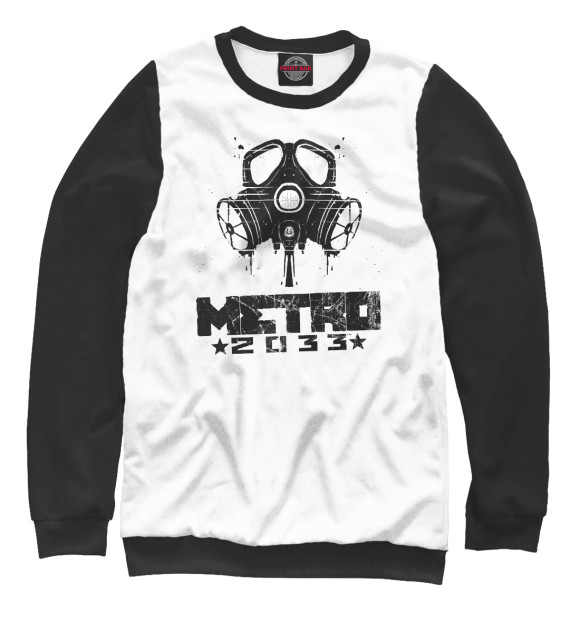 Свитшот для девочек с изображением Metro 2033 black l цвета Белый