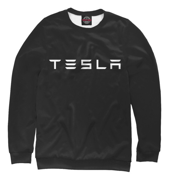Женский свитшот с изображением Tesla цвета Белый