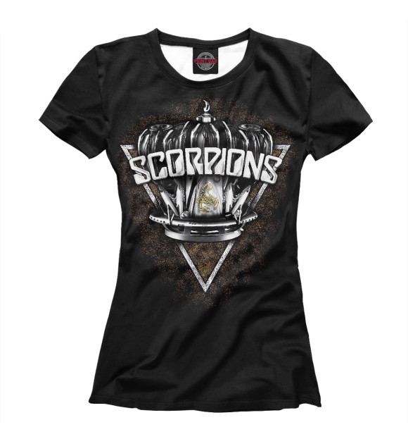 Футболка для девочек с изображением Scorpions цвета Белый