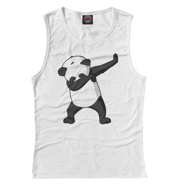 Майка для девочки с изображением Panda dab цвета Белый
