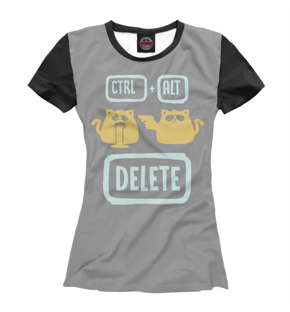 Женская футболка с изображением (Shortcat) Ctrl+Alt+Delete цвета Белый