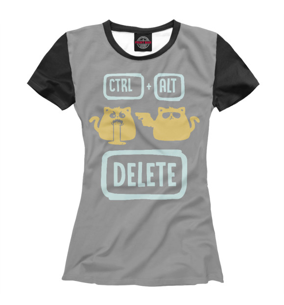 Футболка для девочек с изображением (Shortcat) Ctrl+Alt+Delete цвета Белый