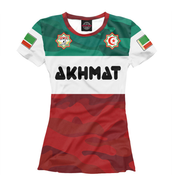 Женская футболка с изображением Ахмат Чечня цвета Белый