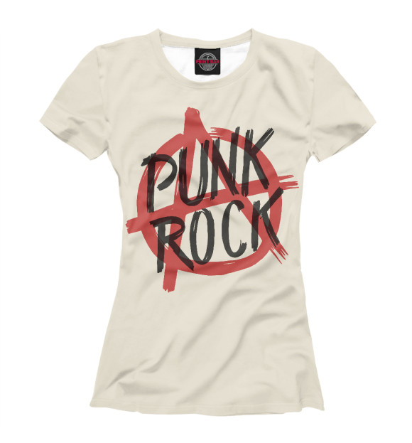 Женская футболка с изображением Punk Rock цвета Белый