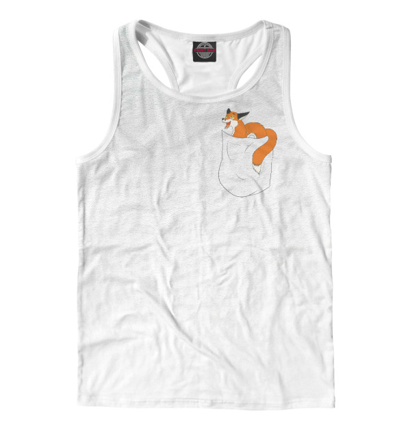 Мужская майка-борцовка с изображением Pipefox in a Pocket цвета Белый