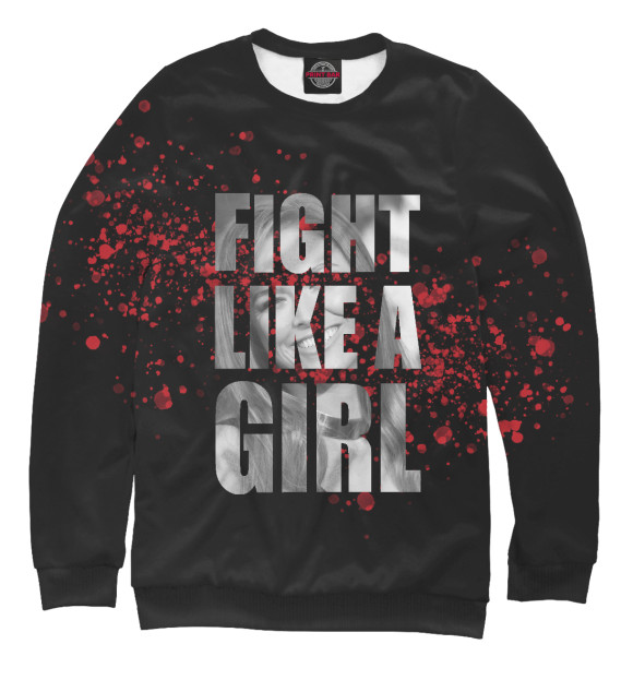 Мужской свитшот с изображением Fight like a Girl цвета Белый