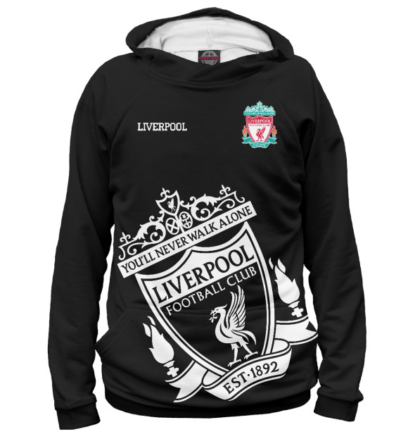 Мужское худи с изображением Liverpool цвета Белый