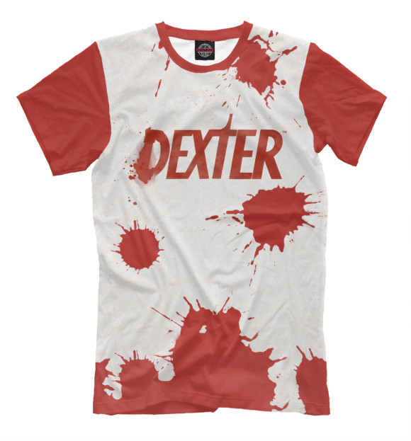 Мужская футболка с изображением Декстер цвета Молочно-белый